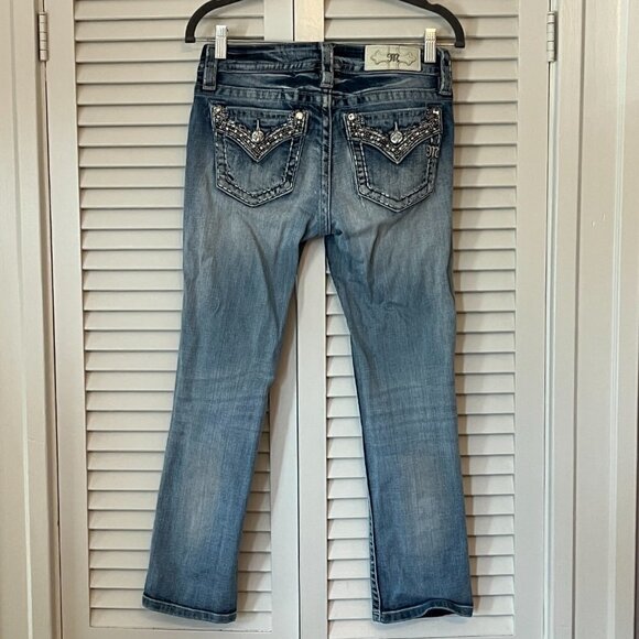 Miss Me Signature Crop jeans denim 27 embellished distressed - Picture 10 of 13